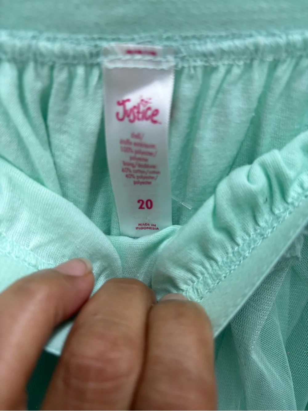 JUSTICE Mint-to-Blue Ombre Tulle Skirt